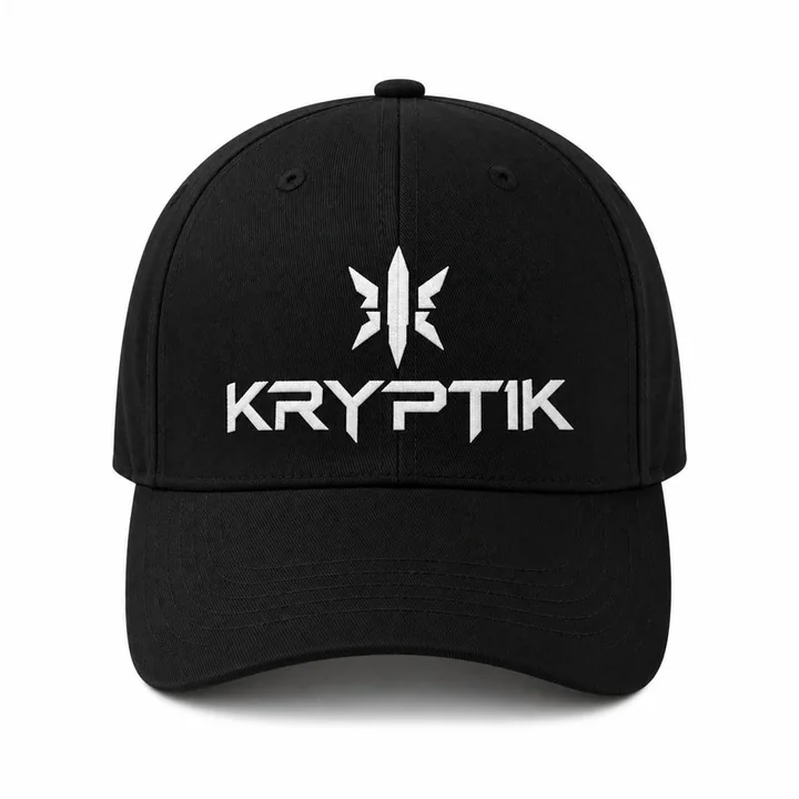 Black cap with KRYPTIK symbol and wordmark
