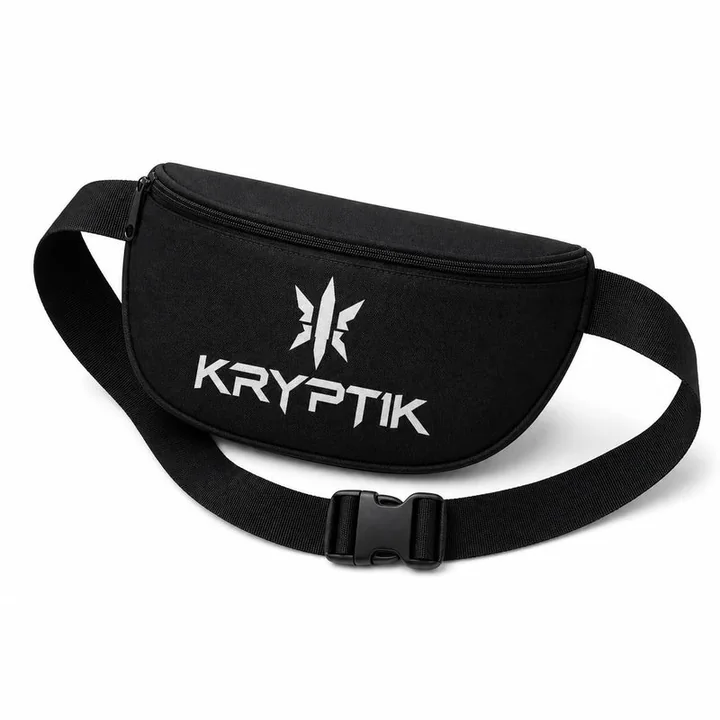 Black rave bag with KRYPTIK symbol and wordmark